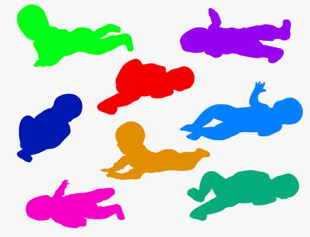 little baby silhouettesのイラスト素材