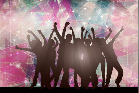 dancing people silhouettesのイラスト素材