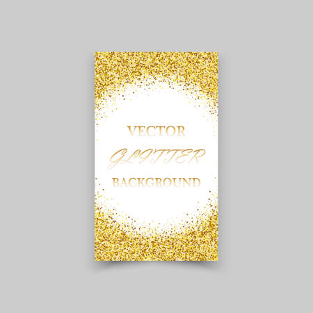 Gold sparkles on white background. Gold glitter background.のイラスト素材