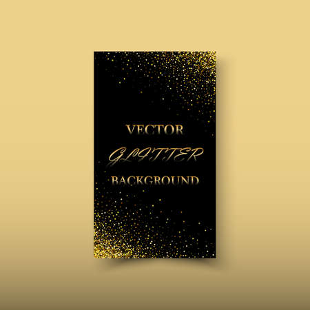 Vector Abstract shiny color gold wave design element with glitter effect on dark background.のイラスト素材