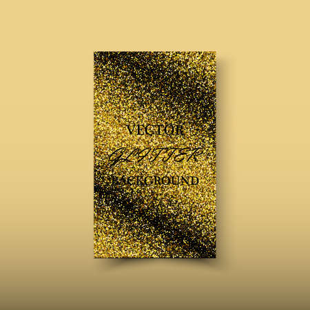 Vector Abstract shiny color gold wave design element with glitter effect on dark background.のイラスト素材