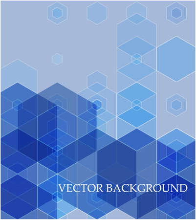 Vector Abstract geometric background. Template brochure design. Blue hexagon shapeのイラスト素材