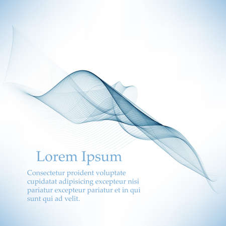 Abstract vector background, transparent waved lines for brochure, flyer design. Blue smoke wave.のイラスト素材