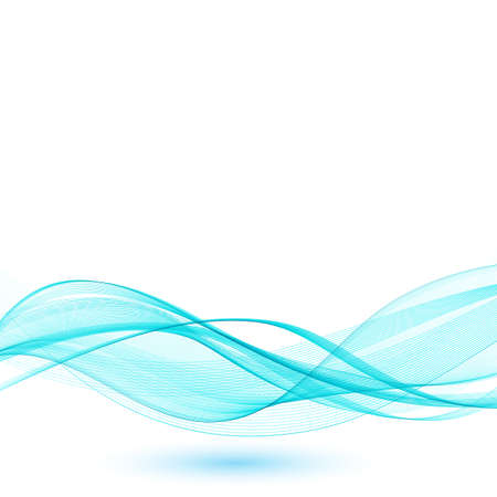 Abstract vector background, transparent waved lines for brochure, website, flyer design. Blue smoke wave.のイラスト素材