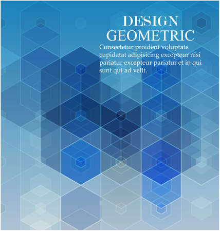 Vector Abstract geometric background. Blue hexagon shapeのイラスト素材