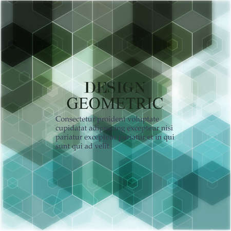 Vector Abstract geometric background. Template brochure design. Green hexagon shapeのイラスト素材