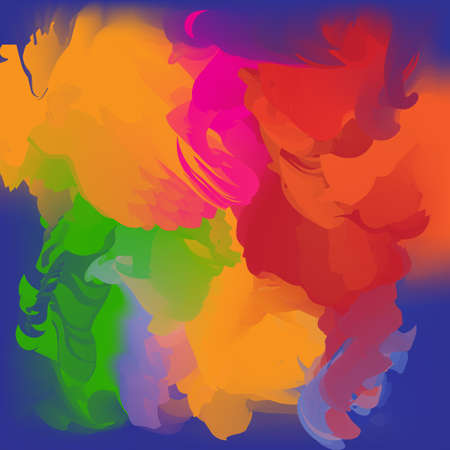 Multicolored splash watercolor blot - template for your designs.のイラスト素材