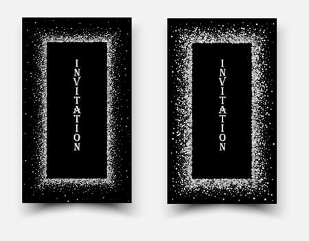 Vector silver glowing light glitter background. Christmas white magic lights background.のイラスト素材