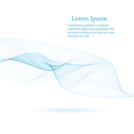 Abstract smooth color wave vector. Curve flow blue motion illustration. Smoke design.のイラスト素材