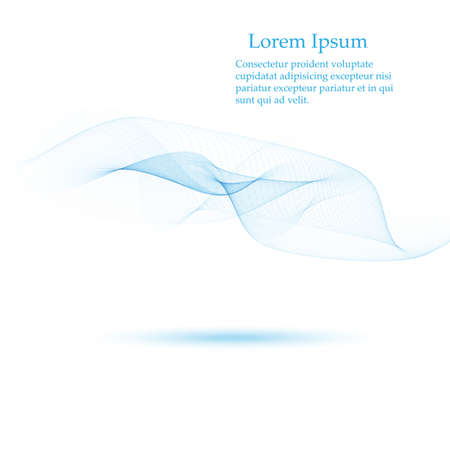 Abstract smooth color wave vector. Curve flow blue motion illustration. Smoke design.のイラスト素材