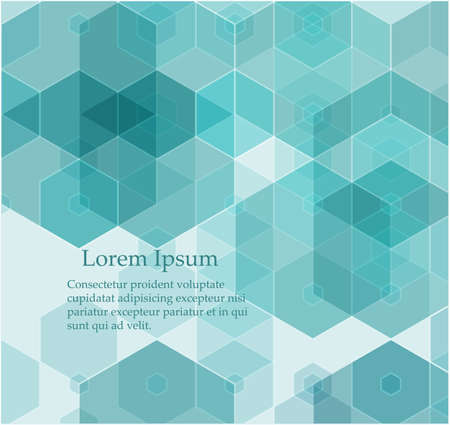 Vector Abstract geometric background. Template brochure design. Blue hexagon shapeのイラスト素材