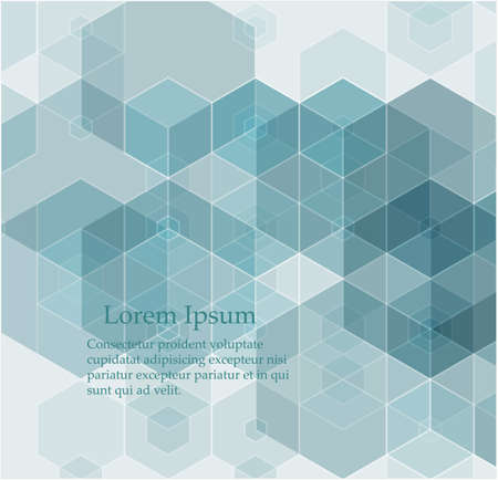 Vector Abstract geometric background. Template brochure design. Blue hexagon shapeのイラスト素材