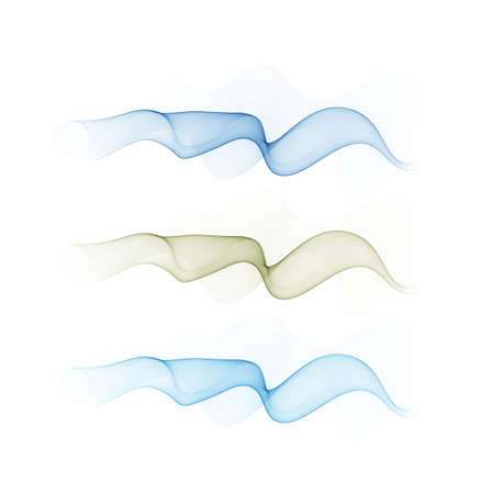 set of abstract color wave smoke transparent blue pink green wavy design purpleのイラスト素材