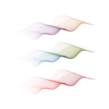 set of abstract color wave smoke transparent blue pink green wavy design purpleのイラスト素材