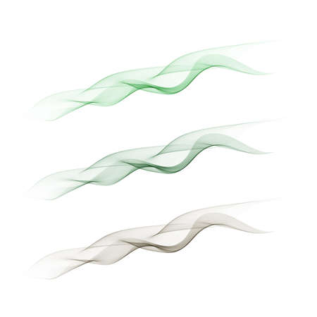 set of abstract color wave smoke transparent blue pink green wavy design purpleのイラスト素材