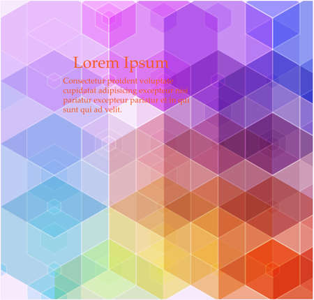 Abstract illustration of blue, green, orange, pink, red, yellow Hexagon backgroundのイラスト素材
