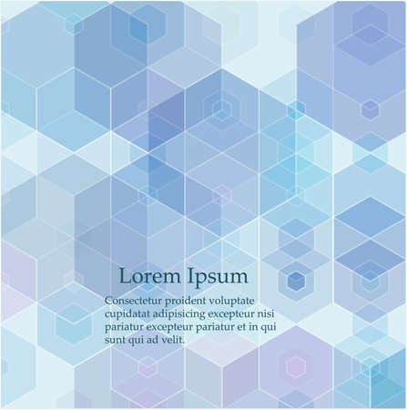 Vector Abstract geometric background. Template brochure design. Blue hexagon shapeのイラスト素材