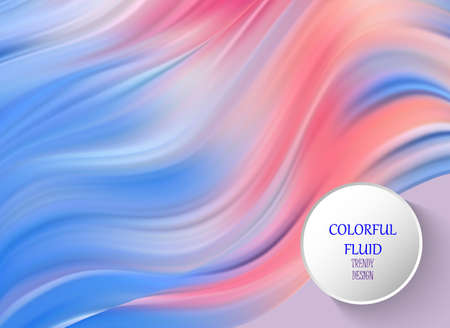 Creative background with abstract acrylic painted waves. Beautiful marble texture. Handmade surface. Blue and pink colors.のイラスト素材