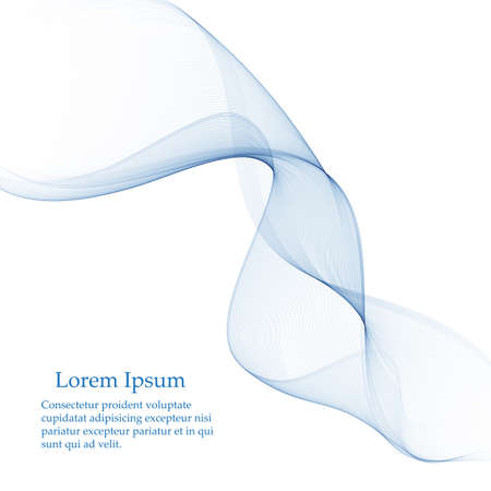 Abstract vector background, transparent waved lines for brochure, website, flyer design. Blue smoke wave.のイラスト素材