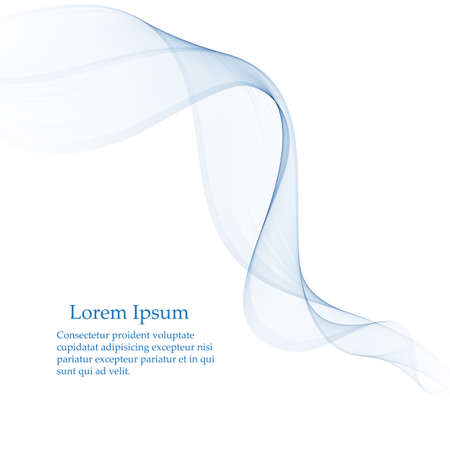 Abstract vector background, transparent waved lines for brochure, website, flyer design. Blue smoke wave.のイラスト素材