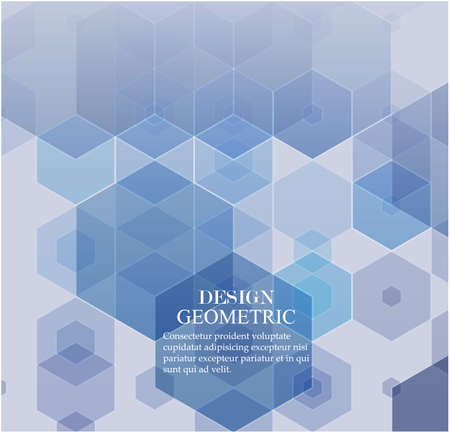 Vector Abstract geometric background. Blue hexagon shapeのイラスト素材
