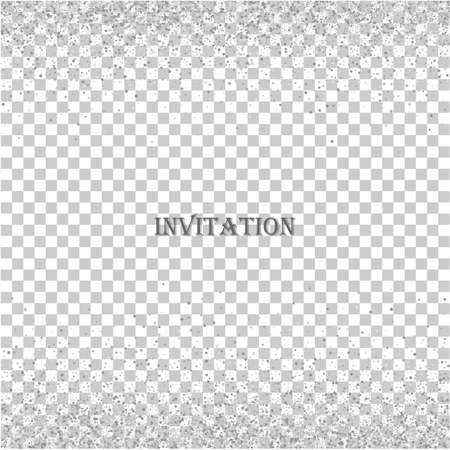 Falling glitter confetti. Vector silver dust isolated on transparent background.のイラスト素材