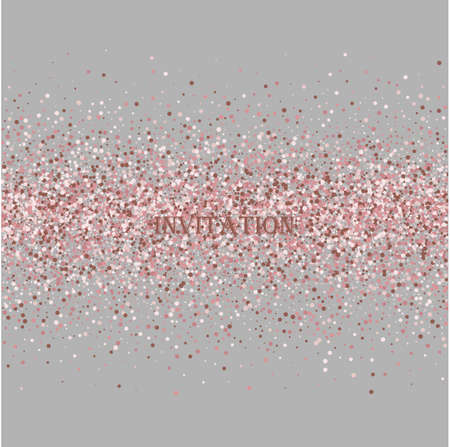Pink glitter on a gray background. Idea for label, logo design element.のイラスト素材