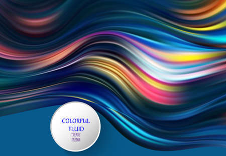 Modern colorful flow poster. Wave Liquid shape in blue color background. Art design for your design project.のイラスト素材