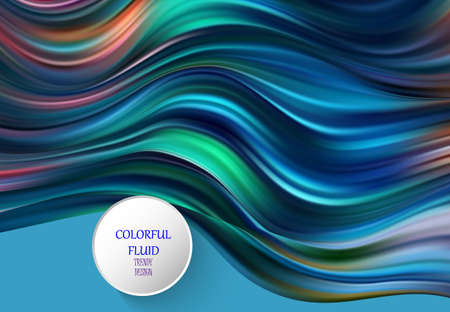 Modern colorful flow poster. Wave Liquid shape in blue color background. Art design for your design project.のイラスト素材