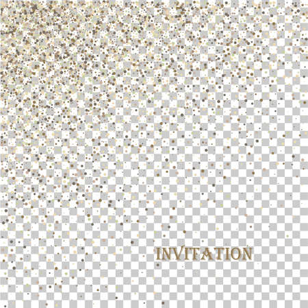 Gold glitter texture isolated on transparent background. Golden dots background.のイラスト素材