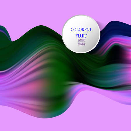 Colorful 3d flow shapes. Liquid wave modern background.のイラスト素材
