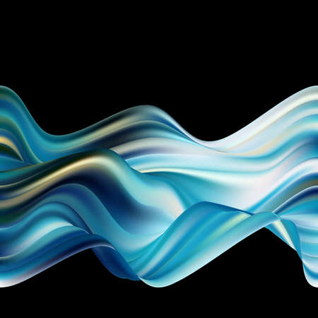 Abstract vector background luxury blue cloth or liquid wave or wavy folds of grunge silk texture satin velvet material.のイラスト素材