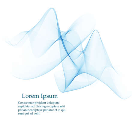 Abstract vector background, transparent waved lines for brochure, flyer design. Blue smoke wave.のイラスト素材
