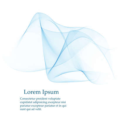 Abstract vector background, transparent waved lines for brochure, flyer design. Blue smoke wave.のイラスト素材