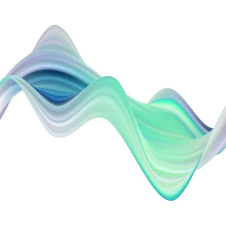 Colorful vector wavy liquid lines. Blue and green wave.