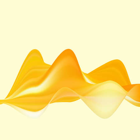 Yellow liquid texture, golden illustration for use in design. Yellow liquid wave background.のイラスト素材
