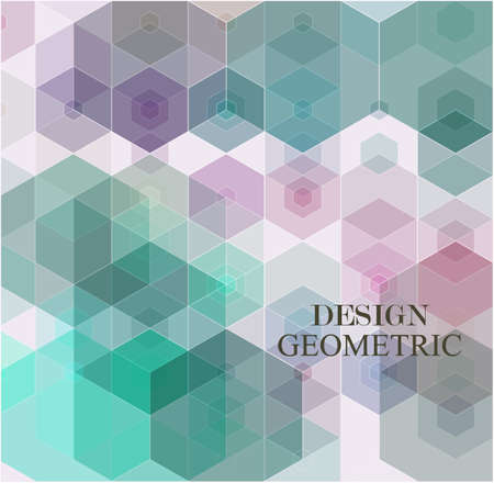 Vector abstract geometric background. Green and pink hexagon shapeのイラスト素材