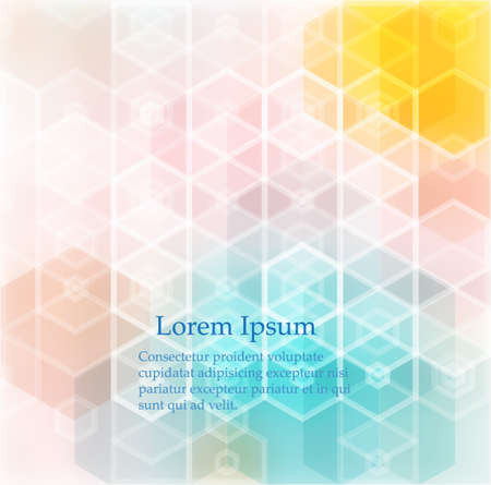 Abstract background science and technology presentation template, hexagonal shape with colorful and soft color.のイラスト素材