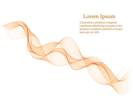 Vector Abstract orange curved smoky lines background. Brochure designのイラスト素材