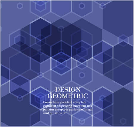 Vector Abstract geometric background. Blue hexagon shapeのイラスト素材