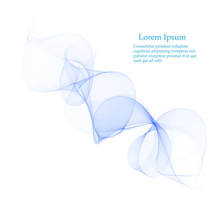 Abstract smooth color wave vector. Curve flow blue motion illustration. Smoke design.のイラスト素材