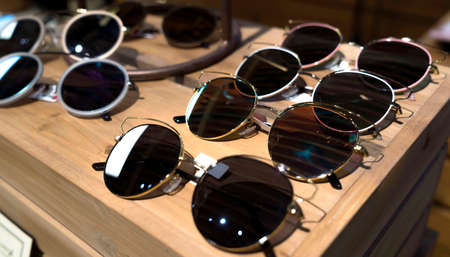 Opticians with glasses, Sunglasses that are on display.の写真素材