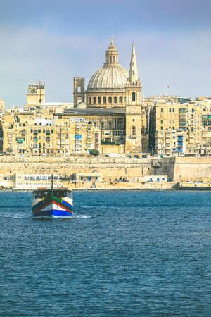 View of Valletta the capital city of Maltaの写真素材