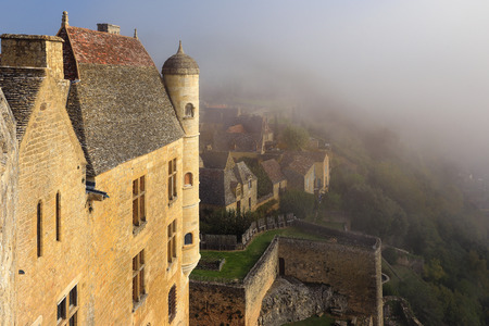 Closeup of beautiful village of Beynac-et-Cazenac, Dordogne in summeの写真素材