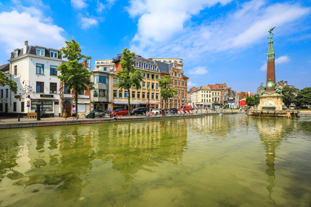 Colorful street secne in Bressels, Belguimのeditorial素材
