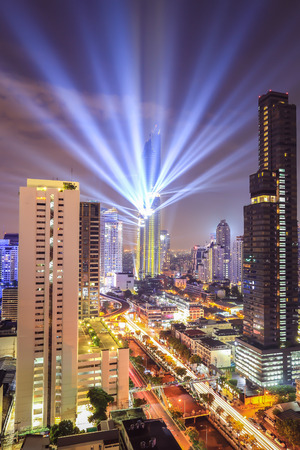 Aerial view of Bangkok modern office buildings, condominium, living place in Bangkok cityの写真素材