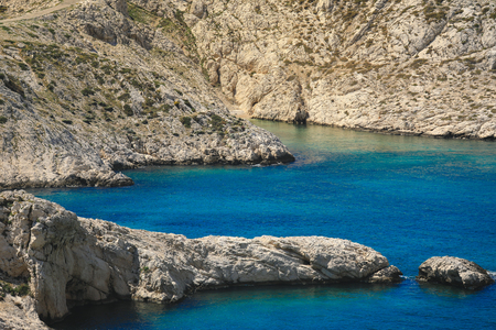 Calanque National Park Coast by the Mediterranean Sea stretching between Marseilles and Cassis, Provence Franceの写真素材