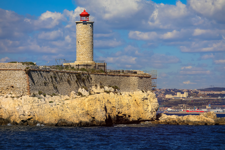 Coastal light house in Marseille, Franceのeditorial素材