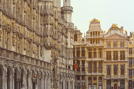 Brussels Old Town. Grand Place tourists attractions in Brusselsのeditorial素材