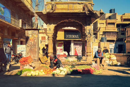 Jaisalmer, India - January 19, 2020 : Traditional indian street market in Jaisalmer Rajasthan, Indiaのeditorial素材